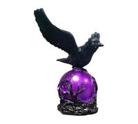 Générique Gothic Raven Lighting Fixture - Resin Vintage Table Decoration, Spooky Artistic Accent Piece, Crafted Structure, Soft Ambient Glow Effect, Decorative Display Item | Home Bedroom Living