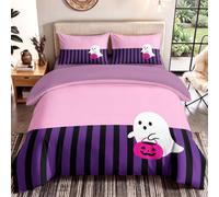 Générique Gothique Moderne imprimé Housse de Couette Fantôme Rayé Poisson Coquillages pour Chambre d'enfant Drap-Housse aux Chambres de Filles et Garçons - 140 x 200 cm