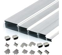 Générique Goulotte de câbles métallique 5 m - Cache-Fils en Aluminium Robuste pour câbles TV, Gestion des câbles de Bureau et câblage au Sol(Size:80x50mm(3.15"x1.97"))