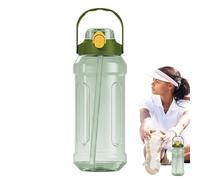 Générique Gourde De Course,Tasse Transparente Avec Paille - Flasque Étanche Transparente à Double Bec avec Graduation pour École, Sport, Plein Air, Salle de Sport et Voyage