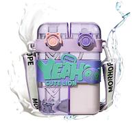 Générique Gourde Enfant - 760ML Bouteille D’Eau Léger, De Voyage À Double Compartiment Avec Paille Intégrée Et Ouverture Facile | Pour École Maison Sport Activités Extérieures