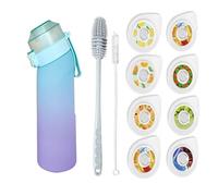 Générique Gourde Sport, avec Lot de 8 capsules aromatiques pour bouteille d'eau, Pods parfumés pour eau aromatique 0 sucre,Sans BPA,bouteille d'eau étanche pour gym,course à pied Camping et randonné