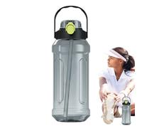 Générique Gourde Sportive,Tasse Transparente Avec Paille - Bouteille Portable à Double Bec Verseur et Échelle de Mesure pour Salle de Sport, Randonnée, Camping, École et Voyage