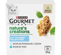 Générique Gourmet - Coffret De La Mer Nourriture Humide pour Chat, Saumon Thon Crevettes sans Colorants Ni Conservateurs, 680G - Lot De 3