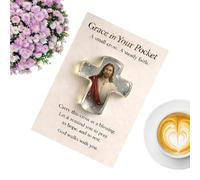 Générique Grace In Your Pocket - 2D Acrylic Crucifix Keepsake | Christian Pocket Cross For Easter Women Men Adults Spiritual Seekers Home Travel Church Devotion Meditation