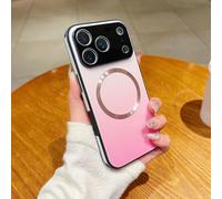 Générique Gradient Glass-Gloss Case Compatible, Magnetic Body Slim Phone Case with Full Camera Lens Protector, for Phone 17/16/15/14/13/12 (Pink,17 Pro Max)