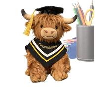 Générique Graduation 2026 Highland Cow Plush | 30cm Graduation Statue Collectibles | Soft Brown Highland Cow | for Boys Girls Kids Farmhouse Birthday Home Decor Sofa Car Interior