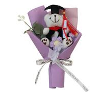 Générique Graduation Bear Roses Flower Bouquet, Handmade Creative Crochet Flowers, Woven Plush Bouquet Long-Lasting Flower Arrangement for Graduates