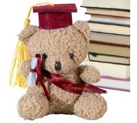 Générique Graduation Bear Stuffed Animal - 5.1 inch Bear Plush Toy with Hat and Certificate,Graduation Souvenir for School, Elementary, High School, Kindergarten