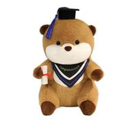 Générique Graduation Stuffed Animal, Cute Plush Throw Pillow with Graduation Hat and Diploma, Realistic Plush Toy for Room Decor, Birthday, Valentines