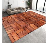 Générique Grain De Bois Tapis de Salon 140x200 cm 3D Retro Country Tapis de Chambre Flanelle Antidérapant Lavable Poil Court Tapis pour Salon Chambre Salle à Manger Q-33