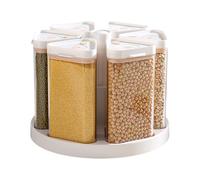 Générique Grain Dispenser - Large Capacity Cereals Holder, 6-Grid Rotating Cereal Storage Dispenser | for Flour Oatmeal Snack Kitchen Pantry Countertop Bakery Restaurant Catering Home Grain
