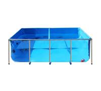 Générique Grand Bassin à carpes koï en PVC avec Structure en Acier, 150 x 100 x 71 cm, Hors Sol, Montage Facile, idéal pour l'élevage de Poissons et de Tortues, avec hublot d'observation.