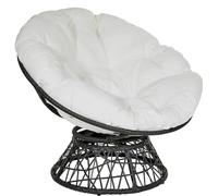 Générique Grand Coussin de Chaise Rond Papasan, Coussin de Remplacement en Nid D'œuf, Coussin de Chaise en Rotin épais Suspendu pour Jardin, Balcon et Salon White,90cm