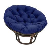Générique Grand Coussin de Chaise Rond Papasan, Coussin de Remplacement en Nid D'œuf, Coussin de Chaise en Rotin épais Suspendu pour Jardin, Balcon et Salon Navy Blue,110cm