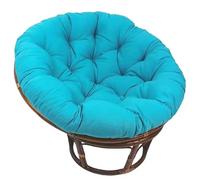 Générique Grand Coussin de Chaise Rond Papasan, Coussin de Remplacement en Nid D'œuf, Coussin de Chaise en Rotin épais Suspendu pour Jardin, Balcon et Salon Blue,100cm