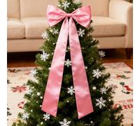 Générique Grand nœud Rouge pour Sapin de, 114,4 x 45,7 cm, Grand nœud décoratif pour Sapin de, nœuds en Ruban décoratif pour fenêtre, Mur, Porte, Porche, Cour, escalier, Mariage