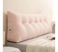 Générique Grand Oreiller Compensé en Velours Côtelé Oreiller de tête de lit, Coussin De Lecture Rembourré, Coussin De Dossier Canapé, Coussin De Soutien Lombaire Lavable, Traversin(180x50x20cm,Pink)