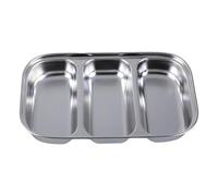 Générique Grand plateau à dîner multi-compartiments en acier inoxydable 304 pour une utilisation domestique et extérieure, facile à utiliser et résistant à la Grand plateau multi-compartiments