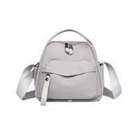 Générique Grand Sac à Main Élégant pour Femmes, Bandoulière en Nylon, Fermeture Éclair, Léger, Grande Capacité, Couleur Unie (gray)