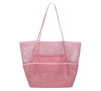 Générique Grand Sac de Plage XXL Famille, Sac Cabas Femme en Maille Pliable avec Fermeture Éclair et Multi Poches, Beach Bag Pliable pour Piscine Shopping Voyage Vacances Gym