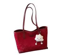 Générique Grand sac fourre-tout pour femme, sac à main simple à bandoulière pour l'école, le travail et les loisirs | rouge