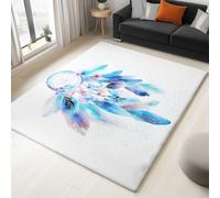 Générique Grand Tapis de Salon Attrape Rêve Boho Bleu Chambre Parentale et Séjour Doux Lavable 140 x 200 cm Bleu Rose