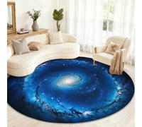 Générique Grand Tapis Rond antidérapant pour Salon, Chambre à Coucher, Table à Manger, décoration d'intérieur Motif Voie lactée 180 cm