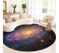 Générique Grand Tapis Rond antidérapant pour Salon, Chambre à Coucher, Table à Manger, décoration d'intérieur Motif Voie lactée 210 cm