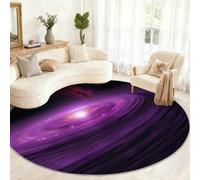 Générique Grand Tapis Rond antidérapant pour Salon, Chambre à Coucher, Table à Manger, décoration d'intérieur Motif Voie lactée 210 cm