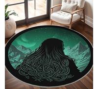 Générique Grand Tapis Rond Lavable 200 cm, NœUd Celtique À Poils Courts Antidérapant Tapis pour Salon et Chambre, Vert Tapi Doux Chambre d'enfant Décoration - Entretien Facile