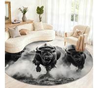 Générique Grand Tapis Rond Lavable pour Salon, Chambre à Coucher, Table à Manger, décoration d'intérieur - Buffalo - 160 cm