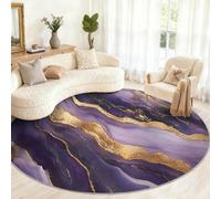 Générique Grand Tapis Rond Moderne et Tendance pour Salon, Chambre à Coucher, Table à Manger, décoration d'intérieur Motif marbre 200 cm