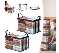 Générique Grande Boîte De Rangement Transparente En Plastique Épais Avec Couvercle À Charnières, Grand Sac De Rangement Transparent En Plastique Épais Ultra-résistant Pour Vêtements (2 PCS-#A)