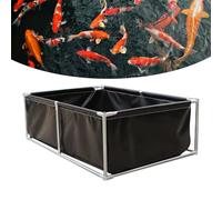Générique Grande citerne de Plantation et bâche pour Bassin, Bassin à Poissons Hors Sol avec Support, Cadre idéal pour Aquarium de Jardin, Parfait pour Le Plaisir de Nager des Enfants et des Adultes.