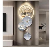Générique Grande Horloge Murale 3D avec lumière LED,Horloge décorative silencieuse,décoration Murale à Suspendre,œuvre d'art à Suspendre for Salon,Salle à Manger,entrée(Blue,140x60cm/55.1x23.6in)