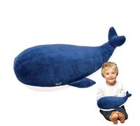 Générique Grande Peluche Baleine - 45 X 15 X 15 Cm, Animal en Peluche Bleu, Coussin De Corps en Coton Doux | Géante De La Vie Marine, Oreiller De Câlin en Tissu Extensible Mignon pour, Literie, C