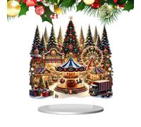 Générique Grande Roue de Noël Centre de Table Acrylique 2D avec Socle | Figurine de Bureau pour Comptoir de Bar Salon Entrée Décor de Table de Chevet