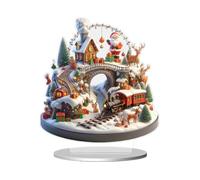 Générique Grande Roue Décorative de Noël en Acrylique 2D Décoration Parc | Figurine de Grande Roue de Noël Décor de Table de Chevet