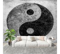 Générique Grande taille Papier Peint de Photo 250x175 cm éLéMents De Style Chinois Tai Chi Peler Et Coller Papier Peint Panoramique intissé Murale Gris Pour Salon Chambre Enfant Chambre Décoration