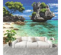 Générique Grande taille Papier Peint de Photo 250x175 cm Paysages De Plage Et De RéCif Peler Et Coller Papier Peint Panoramique intissé Murale Bleu Pour Salon Chambre Enfant Chambre Décoration