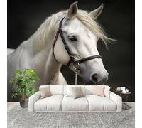 Générique Grande taille Papier Peint de Photo 350x256 cm AnimauxChevauxPortraits Peler Et Coller Papier Peint Panoramique intissé Murale Brun Pour Salon Chambre Enfant Chambre Décoration