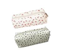 Générique Grande Trousse à Crayons en Toile Fleurie avec Fermeture Éclair, Trousse Scolaire Multifonctionnelle pour Fournitures de Papeterie et Trousse de Maquillage, Étui de Rangement