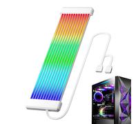 Générique Graphics Card Neon Strip - Dynamic PC Lighting Upgrade | 108 LED 8Pin 24Pin Cable | For Gamers, Streamers & PC Builders, Silicone GPU RGB Light Board, Computer Case Decoration, Black White