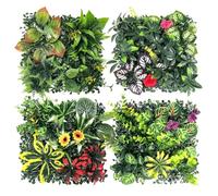 Générique Grass Wall - Anti UV Privacy Fence Screen, Grass Backdrop Wall | Artificial Boxwood Hedge Greenery 4 Piece Set, 9.84 inch Faux Foliage Vertical Garden Panel for Patio Balcony Restaurant