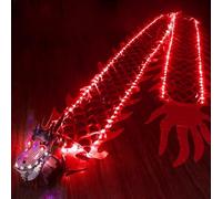 Générique Green Dragon Ribbon Streamer with Lights, Light Up LED Dragons Dance Flow Toy for Adults, Outdoor Sports Fitness Dragon Dance Ribbon for Night