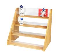 Générique Greeting Card Display Stand - Trading Card Display Stands | Postcard Displays Stand | 4 Tier Wooden Acrylic Rack for Home Workplaces Birthday Party Trade Show Retail Store Craft Fair