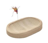 Générique Griffoir pour Chat Résistant Aux Griffures, Portable et Antidérapant, Idéal pour Reposer Votre Chaton sur Un Canapé Ou Un Fauteuil. Accessoires pour A, Ovale avec Chat Teaser