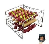 Générique Grillade Airfryer - Grille à Brochettes 3 Étagères avec 15 Skewers, Accessoire Airfryer INOX 304 brochettes, Poulet, Viande, Fruits de mer