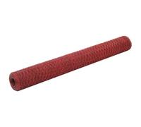 Générique Grillage Acier avec revêtement en PVC 25x1,2 m Rouge,Clôtures & barrières,Panneaux de clôture-143308